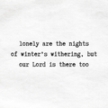 winter's withering